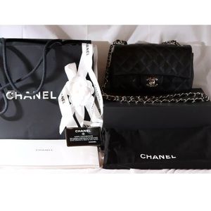 Like New Chanel Mini Black Caviar w/ Silver